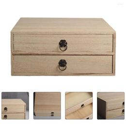 Gift Wrap Drawer Sundries Organiser Container Box Multi-layer Storage Multifunction Wooden Type