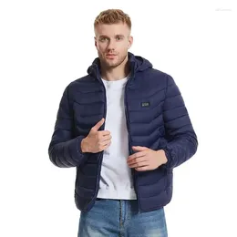 Racing Jackets Heated For Men Windproof Sports Thermal Coat Clothing Heatable Vest Hooded Heating Warm Winter