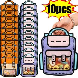 Gift Wrap 10/1 plastic cartoon school snack bag portable childrens gift packaging candy biscuit sealing birthday party decorationQ240511