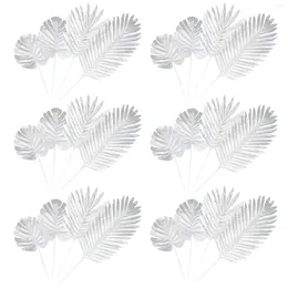 Decorative Flowers 24 Pcs Simulation Flower Garland Fake Leaves Table Mat Wedding Props Plastic Party Supplies Banquet