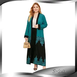 Ethnic Clothing Fashion Lace Embroidery Muslim Abaya For Women Hollow Out Dress Lace-up Abayas Kaftan Islam Cardigan Dubai Arab Long Robe