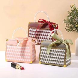 Gift Wrap 5pcs Wedding Favours Box Pink Kraft Paper With Pearl Boxes For Birthday Party Favour Boutique Anniversary