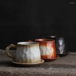 Teaware Sets Stoare Hand Coffee Cup Handmade Japanese Style And Saucer Set Retro Domestic Art Simple Ceramic Water Mug