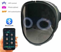 Bluetooth RGB Light Up LED Mask Diy Picture Animation Text Halloween Christmas Carnival Costume Party Game Child Masks Deco GIFT 24049503