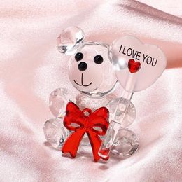 Party Favour Valentines Day Gift I Love You Crystal Bear Artificial Rose Flowers Teacher Mothers Wedding Birthday Gifts For Guests