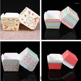 Disposable Cups Straws 100pcs Baking Packaging Square Cake Paper Cup High Temperature Bread Tray Party Birthday Diy Favour Kitchen