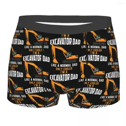 Underpants I'm A Excavator Dad Men Printed Boxer Briefs Underwear Heavy Equipment Highly Breathable Top Quality Gift Idea