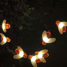 Solar Powered Bee Firefly Ground Insertion Decoration Courtyard Landscape Lamp, Garden Lamp