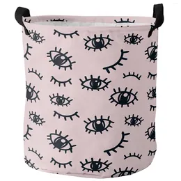 Laundry Bags Eye Line Drawing Black Eyelashes Foldable Basket Large Capacity Waterproof Clothes Storage Organiser Kid Toy Bag