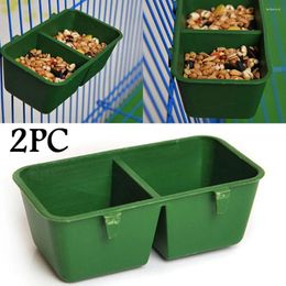Other Bird Supplies 2PC 2 In 1 Parrot Food Water Bowl Dual Feeding Cup Plastic Pigeons Cage Feeder Pet