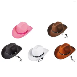 Berets Western Cowboy Hat Felt Hats Unisex Adult Fedora For Costume Accessories