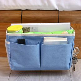 Storage Bags Bedside Hanging Pocket Bag Bedroom Magazines Pouch Fabric Pockets Bed Holder Home Organizer