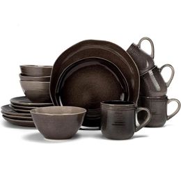 Ceramic Stoare Dinnerware 16 Piece Plate Bowl Mug Dish Set for 4 Tableware freight free 240508