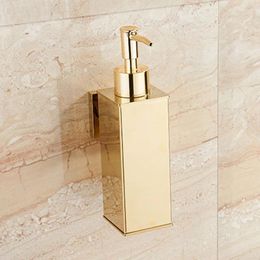 Liquid Soap Dispenser Stainless Steel Hand Squeeze Wall-Mounted El Bathroom Kitchen Square Design