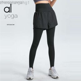 Desginer Als Yoga Aloe Pant Leggings Originfake Two-piece Womens Fitness High Waisted Hip Lifting Elastic Tight Fitting Running and Sports Pants