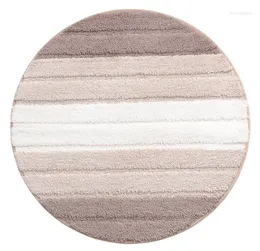 Carpets Drop Microfiber Color Stripes Round Carpet DoorMat 80cm Bathroom Non-slip Water Absorption Rug Flannel Gift Mats