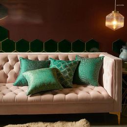 Pillow Modern Home Style Comfortable Pillowcase Fresh Green Sofa Cover Fashion High Precision Imitation Silk Square