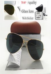 Luxury Quality Glass Lens Pilot Classic Sunglasses Men Women Brand Designer Shade Unisex UV400 Mirror 58MM 62MM Sun Glasses Brown 3388205