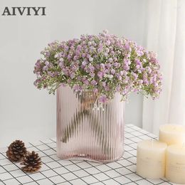 Decorative Flowers Hand Pierced 7 Gypsophila Wedding Party Home Decor Christmas Artificial Orchid Flower Fake Plants For Decorations Holding