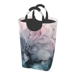 Laundry Bags Blush And Payne's Grey Flowing Abstract Painting A Dirty Clothes Pack