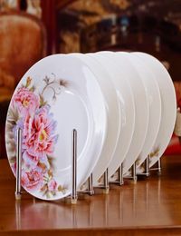 6pcsset Chinese Dining Room Ceramic Tableware Jingdezhen Bone China Porcelain Dinnerware 8inch Deep Soup Dishes Sushi Plates1932879