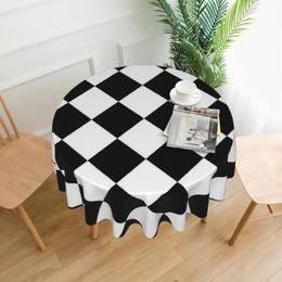 Table Cloth Black And White Chess Tablecloth Checkerboard Pattern For Round Tables Waterproof Resistant Cover