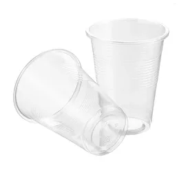 Disposable Cups Straws 200 Pack 7oz Clear Plastic 7 Ounce Cold Party Drinking For Any Occasion Ice Tea Juice And Coffee