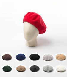 Berets French Selling Hats For Women Painter Hat Autumn Winter Solid Color Wool Fashion Warm Men Unisex Adult Cap Female5988069