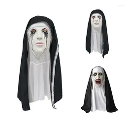 Party Supplies Nun Scary Mask Latex Full Head Cosplays Halloween Costume Prop Devil Witches Evil Dress Up