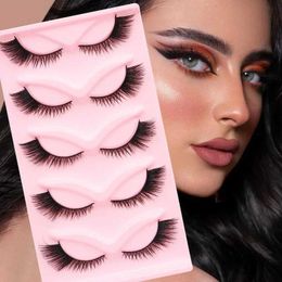 False Eyelashes Natural appearance cats eyes false eyelashes oval flying 5-10 pairs of striped raised wing end extended Q240510