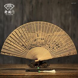 Decorative Figurines |classic Suzhou Gift Fan Chinese Style Sandalwood Hollow Out Retro Stationery Folding Handicraft