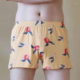 Underpants Men Printed Aro Pants Boxers Panties Cotton Breathable Loose Shorts Men's Underwear Fashion Simple Home Fruit