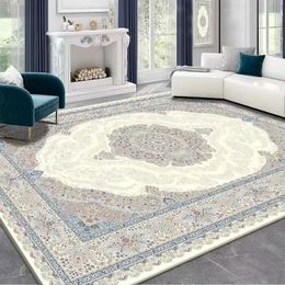 Persian wind carpet living room Nordic retro national floor cushion sofa coffee table circle velvet 240424