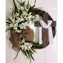 Decorative Flowers Easter Wreath Garlands Ornament Holiday Year Decoration