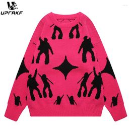 Men's Sweaters UPRAKF Knitted Jumper Sweater Autumn Baggy All-Match Round Neck Winter Tops Trendy Pullovers Fashion Casual