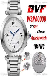 BVF 41mm Pasha WSPA0009 1847MC Automatische Herren Watch Silber Zifferblatt große Zahlenmarkierungen Blaues Hände Edelstahl Armband Super Editi1693770