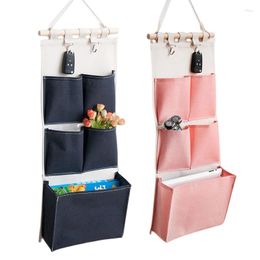 Storage Bags Bedside Contracted Multiple Bag Hanging Wall Hung Sundry Hook Cloth Art Carrying