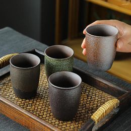Teaware Sets Coarse Pottery Tea Cup 150ml Japanese Style Espresso Large Retro Ceramic Teacup Mug Master Cups Ceremony