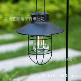 Solar Iron Tungsten Wire Bulb Explosion Proof Lamp Garden Terrace Hanging Decoration Edison Lantern