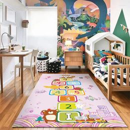 Carpets Cartoon Hopscotch Bedroom Bed Blanket Home Reading Area Floor Mat Living Room Non-slip Carpet Dirt Resistant Cute Rug