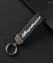 Keychains Fashion Motorcycle Carbon Fiber Leather Rope Keychain Key Ring For GSX1300R HAYABUSA GSX 1300R GSX1300 Miri221897868