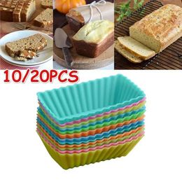 Baking Tools 10 PCS Silicone Cake Mould Rectangular Cup Jelly Chocolate Soap Kitchen Supplies Random Colour