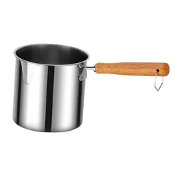 Pans Deep Fry Pot With Wooden Handle Small Cookware Cooking Kitchen Frying Pan For Camping Home Party Dried