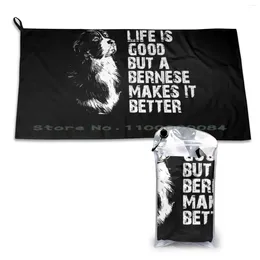 Towel Bernese Mountain Dog Quick Dry Gym Sports Bath Portable Lovers Pet Lover Fun Mommy Momlife