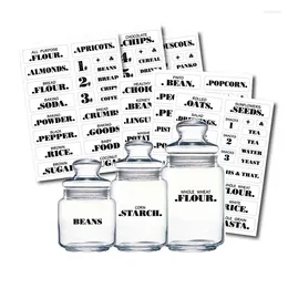 Window Stickers 132PCS Clear Pantry Labels Set For Kitchen Restaurant Storage Organization Resistant Food Containers Jars Flour Sugar Coffee