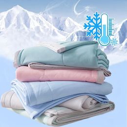 Wostar Summer Cooling Cold Fabric-Conditiving NICH Arm Arm Cleilt DRAIN THE BLAND BODSPREAD COZY COMFORTER SIZE 150180 240511