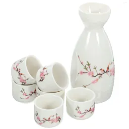 Wine Glasses Ceramic Set Retro Saki Kettle Cup Rice Pot Sake Glass Japanese Style White Tea