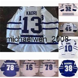 Vin Weng Marlies 10 Robbie Earl 16 Tony Salmelainen 45 Martin Sagat 38 Jay Rosehill 32 Mikael Tellqvist 13 Nazem Kadri Hockey Jersey