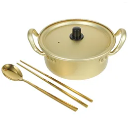 Double Boilers Instant Noodle Pot Chopsticks Cookware Aluminum Korean Ramen Spoon Cooking Seafood Handled Small Household