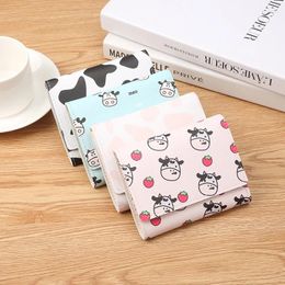 Wallets Fashion Short Change Wallet For Women Japan Korea Style Female Mini Cute Cow Trifold Purse Girls Card Holder Bag